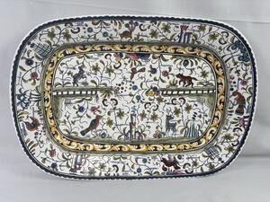 Williams Sonoma Nazari Portugal Hand Painted 19” Folk Art Serving Platter /